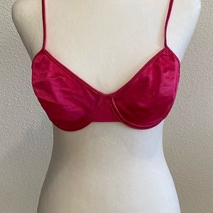 Hot Pink Satin Bra